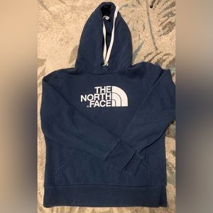 Woman’s North Face Pullover Hoodie Size S/P soft blue gently wore Great shape